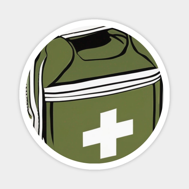 Durable Military-Style First Aid Kit Illustration No. 792 Magnet by cornelliusy